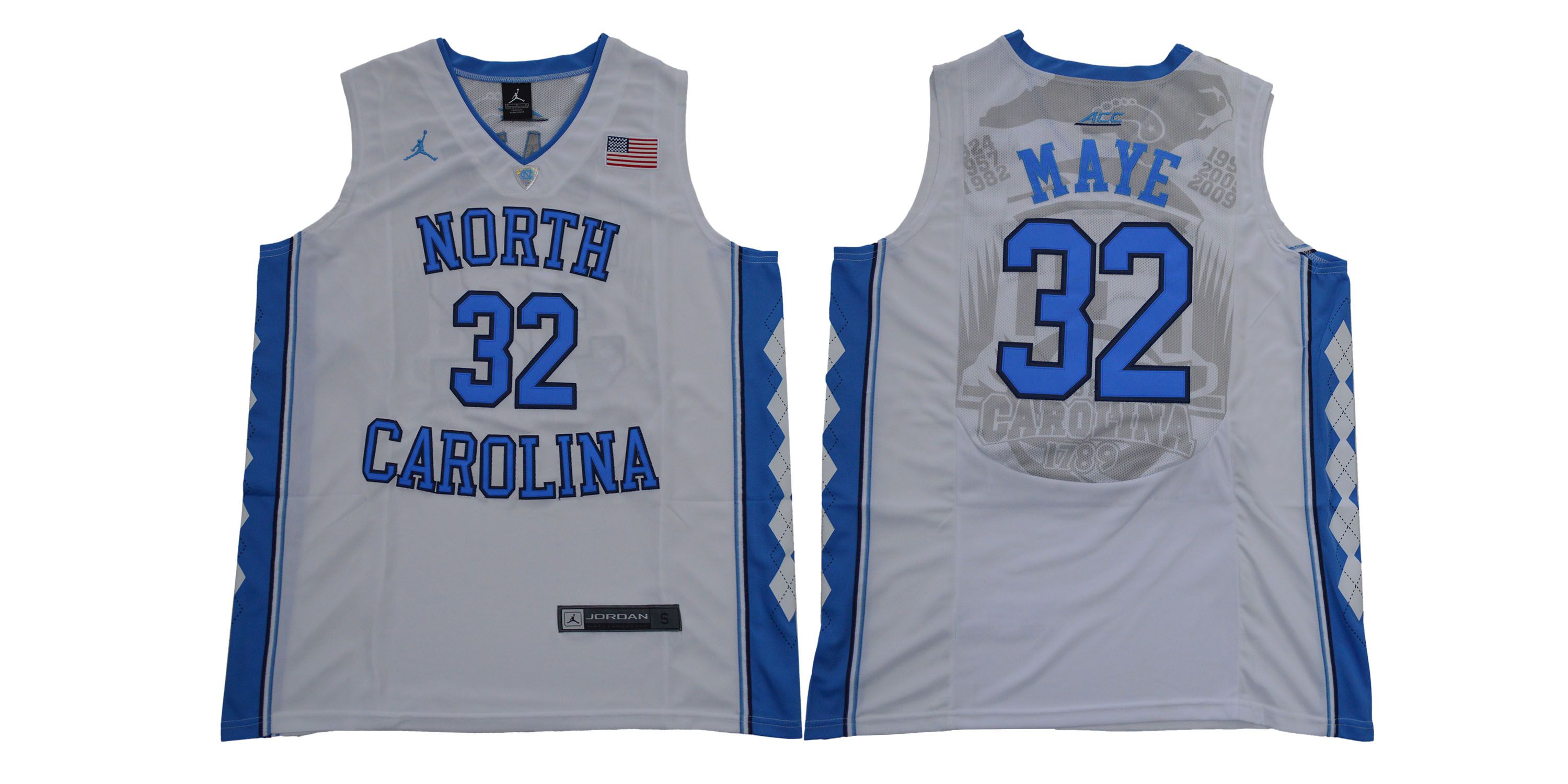 Men North Carolina Tar Heels #32 Maye White NCAA Jerseys